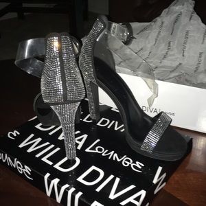 Wild Diva rhinestone high heels